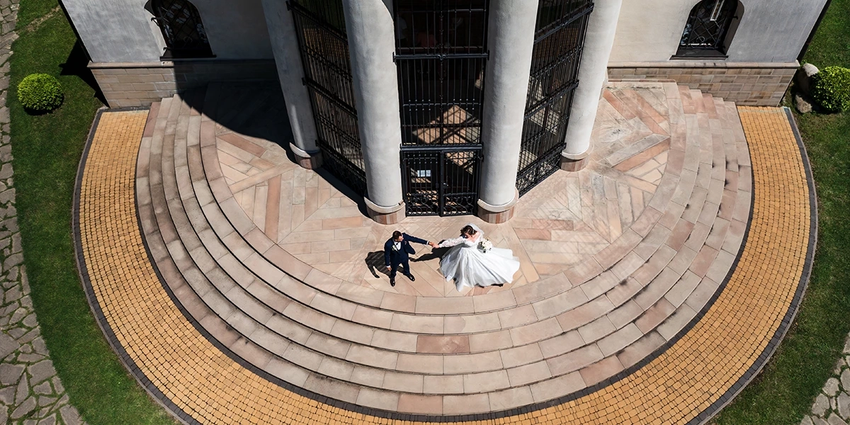 عکاسی هوایی با هلی شات از مراسم عروسی